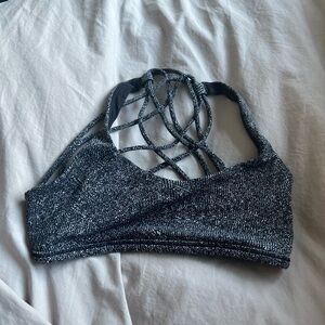 lululemon athletica black marled strappy sports bra
